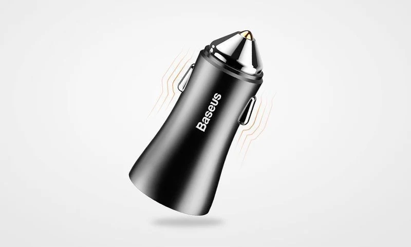 Baseus LED Auto USB Ladegerät Für iPhone Samsung Xiaomi 2.4 EINE Schnelle Lade Adapter Metall Mini USB Auto-Ladegerät Für handy