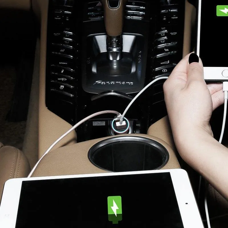 Baseus LED Auto USB Ladegerät Für iPhone Samsung Xiaomi 2.4 EINE Schnelle Lade Adapter Metall Mini USB Auto-Ladegerät Für handy