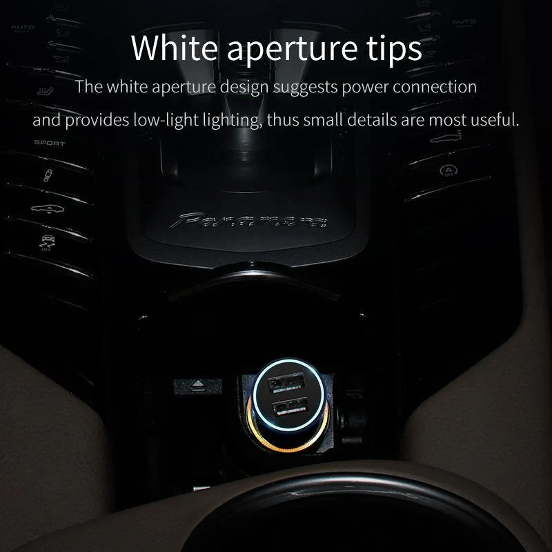 Baseus LED Auto USB Ladegerät Für iPhone Samsung Xiaomi 2.4 EINE Schnelle Lade Adapter Metall Mini USB Auto-Ladegerät Für handy