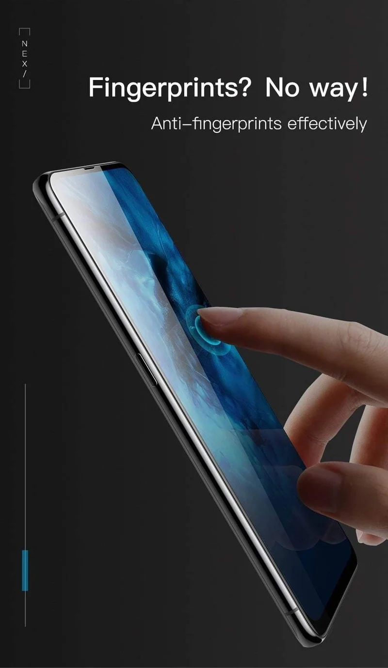 Baseus Displayschutz aus gehärtetem Glas für Vivo Nex, gebogene Kante, HD, vollständige Abdeckung, 0.3 mm, Schutzglas, gehärteter Film für Vivo Nex