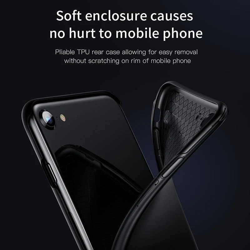 Baseus 360 Ganzkörper-Hart-PC-Hülle für iPhone 8 7 Plus Abdeckung aus gehärtetem Glas + TPU-Rückseite Schutzhülle für iPhone 8Plus 7Plus