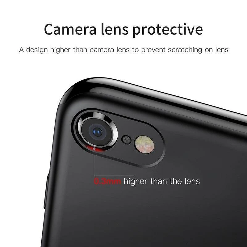 Baseus 360 Ganzkörper-Hart-PC-Hülle für iPhone 8 7 Plus Abdeckung aus gehärtetem Glas + TPU-Rückseite Schutzhülle für iPhone 8Plus 7Plus