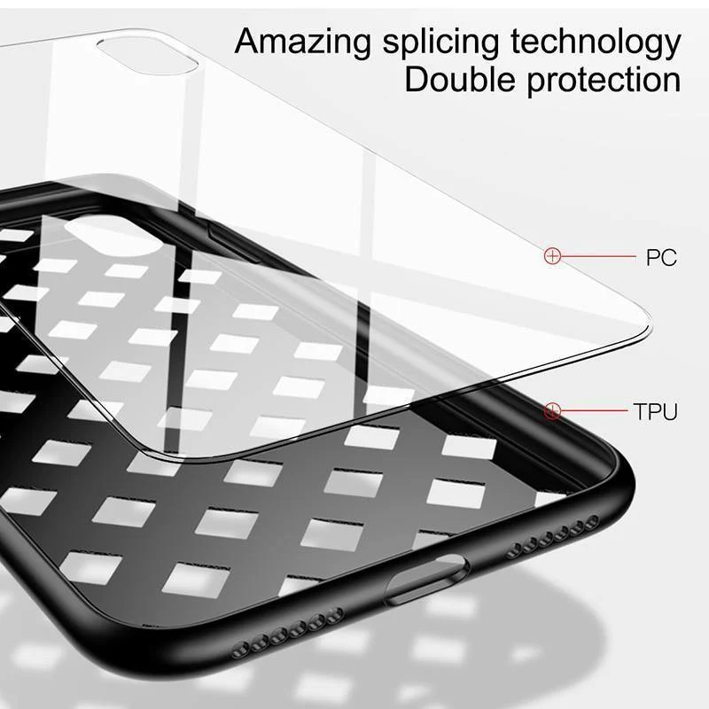 Baseus Luxus-Hülle für iPhone X 10 Grid Weave Hohl-Abdeckungs-Hülle für Apple iPhone X Capinhas PC & TPU Super-Silikon Coque Fundas