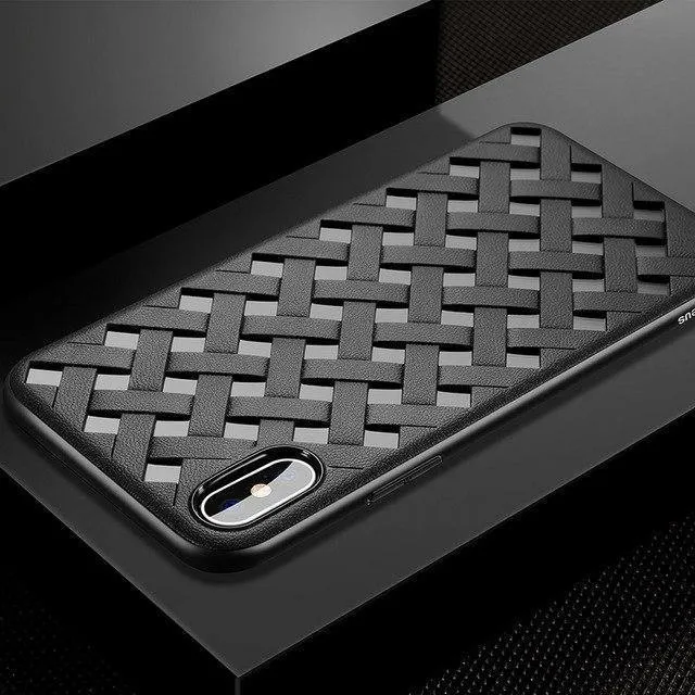 Baseus Luxus-Hülle für iPhone X 10 Grid Weave Hohl-Abdeckungs-Hülle für Apple iPhone X Capinhas PC & TPU Super-Silikon Coque Fundas