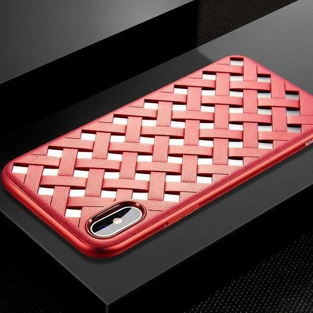 Baseus Luxus-Hülle für iPhone X 10 Grid Weave Hohl-Abdeckungs-Hülle für Apple iPhone X Capinhas PC & TPU Super-Silikon Coque Fundas