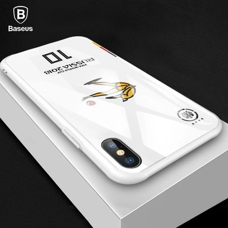 Baseus Luxus-Glashülle für iPhone X 10 Capinhas 3D-lackiertes Glas + weiche TPU-Kante auf der Rückseite Schutzhülle für iPhoneX Coque