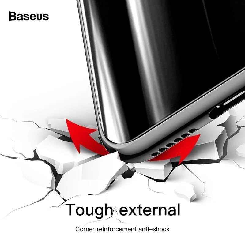 Luxus-Hülle für iPhone X, Baseus-Displayschutzhülle für iPhone X 10, TPU und Rückseite aus gehärtetem Glas für iPhoneX, Capinhas Capa