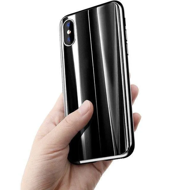 Luxus-Hülle für iPhone X, Baseus-Displayschutzhülle für iPhone X 10, TPU und Rückseite aus gehärtetem Glas für iPhoneX, Capinhas Capa