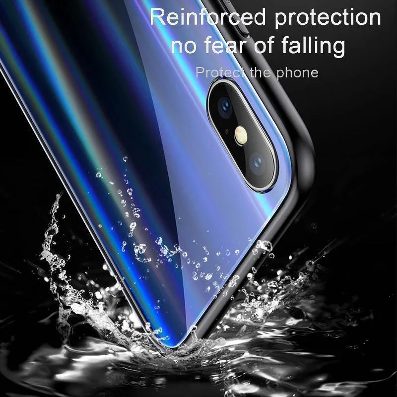 Baseus Gradient Glass Case für iPhone X 10 Coque Luxury Aurora Hartglas Schutzhülle für die Rückseite für iPhoneX 10 Case Capinhas