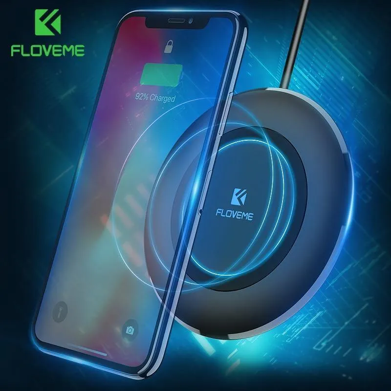FLOVEME Qi Drahtloses Ladegerät Für Samsung Galaxy S9 S8 Plus Hinweis 8 Handy QI Ladegerät Für iPhone X 8 8 Plus Drahtloses Laden