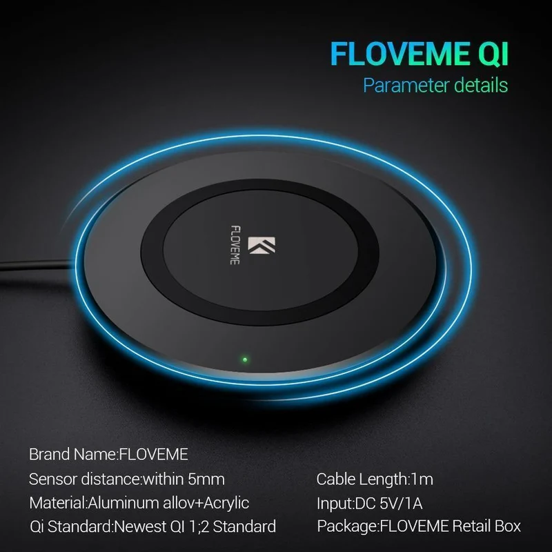 FLOVEME Qi Wireless Ladegerät für iPhone 8 X 10 8 für Samsung Galaxy S8 S8 Plus Hinweis 8 9 S6 S7 Edge S10 S10 Plus Ladestation