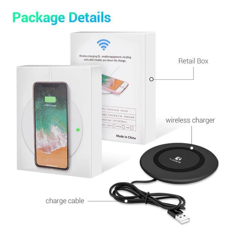 FLOVEME Qi Wireless Ladegerät für iPhone 8 X 10 8 für Samsung Galaxy S8 S8 Plus Hinweis 8 9 S6 S7 Edge S10 S10 Plus Ladestation