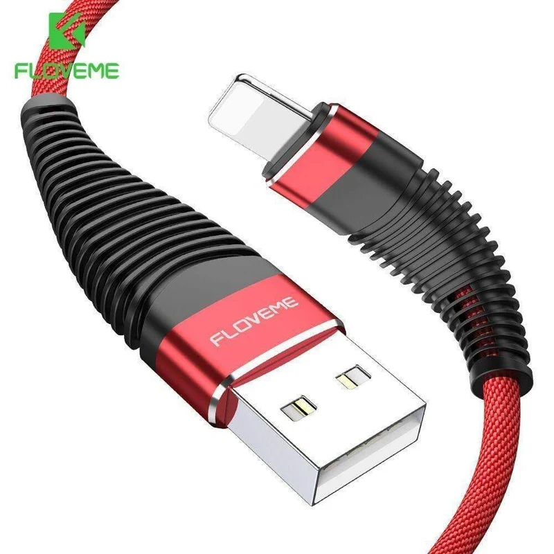 FLOVEME USB-Kabel für iPhone Xr Xs X 7 8 Plus 6 6s 5s se 1M/2M Hochzug-2A-Schnellladekabel für Mobiltelefone Ladegerät Datenkabel
