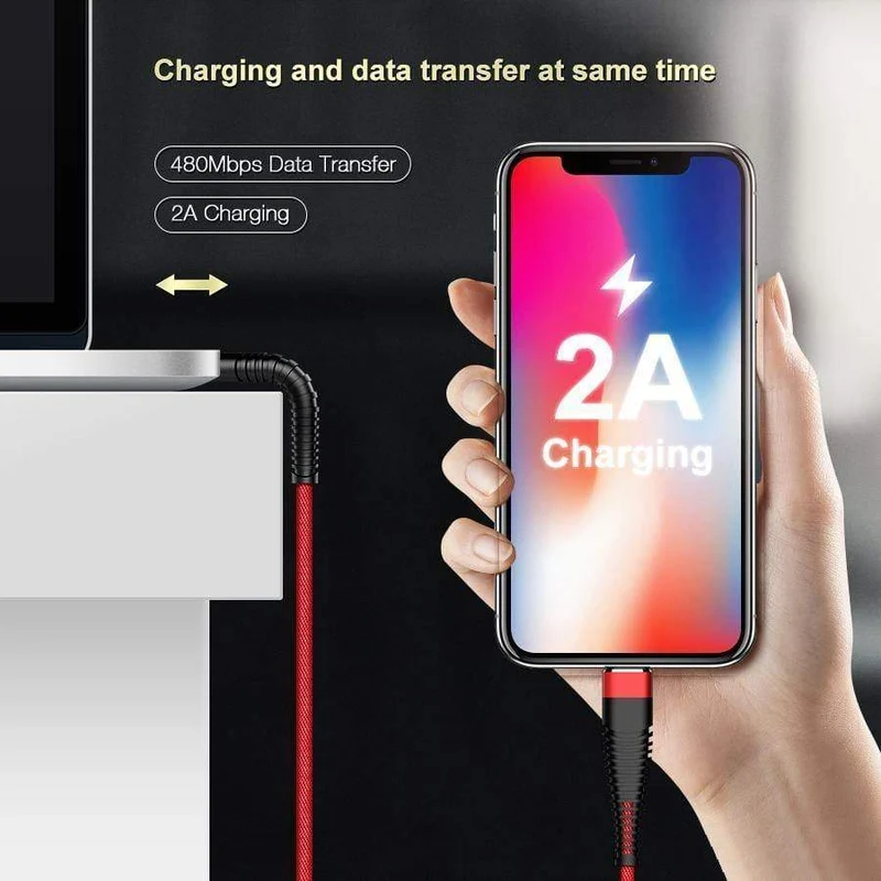 FLOVEME USB-Kabel für iPhone Xr Xs X 7 8 Plus 6 6s 5s se 1M/2M Hochzug-2A-Schnellladekabel für Mobiltelefone Ladegerät Datenkabel