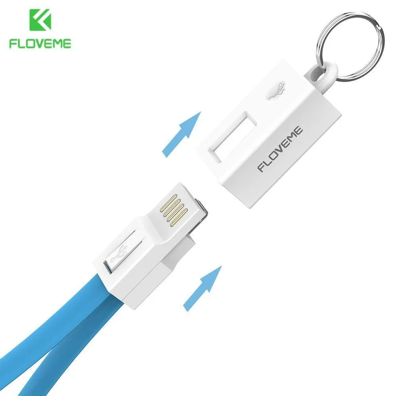 FLOVEME Tragbares Mini-Micro-USB-Kabel im Schlüsseldesign für Samsung Galaxy S7 Xiaomi Redmi 4x Telefonladekabel Micro-USB-Datenkabel