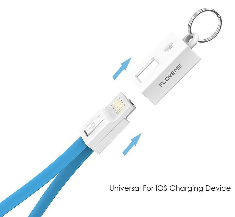 FLOVEME Tragbares Mini-Micro-USB-Kabel im Schlüsseldesign für Samsung Galaxy S7 Xiaomi Redmi 4x Telefonladekabel Micro-USB-Datenkabel