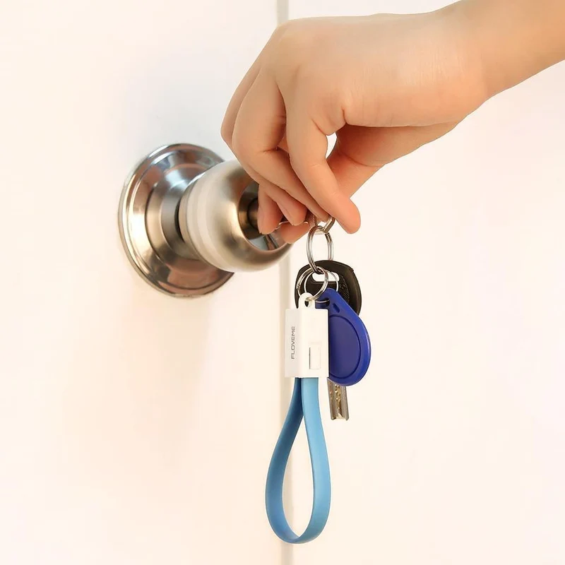 FLOVEME Tragbares Mini-Micro-USB-Kabel im Schlüsseldesign für Samsung Galaxy S7 Xiaomi Redmi 4x Telefonladekabel Micro-USB-Datenkabel