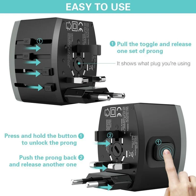 FLOVEME 4 USB-Ladegerät Typ C Universal-Adapterladegerät weltweit für iPhone Xiaomi Redmi Note 7 Chargeur USB-Wandladegeräte für Telefone