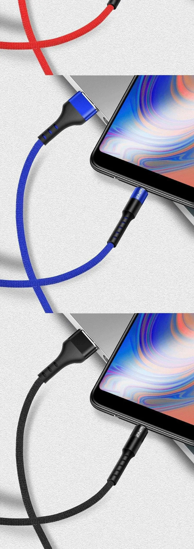 ZNP USB Typ C Kabel Schnelles Ladekabel Für Samsung Galaxy S9 S8 Huawei Mate 20 Pro Schnelllade USB Typ-C Telefon Ladekabel