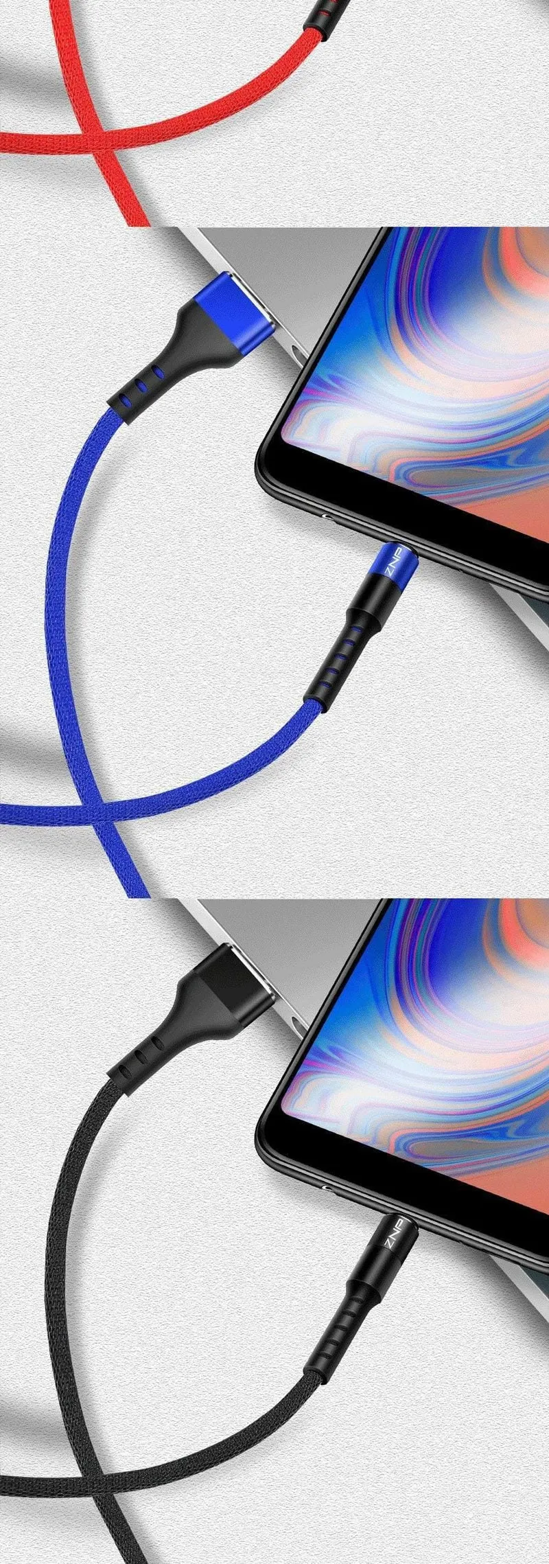 ZNP USB Typ C Kabel Schnelles Ladekabel Für Samsung Galaxy S9 S8 Huawei Mate 20 Pro Schnelllade USB Typ-C Telefon Ladekabel