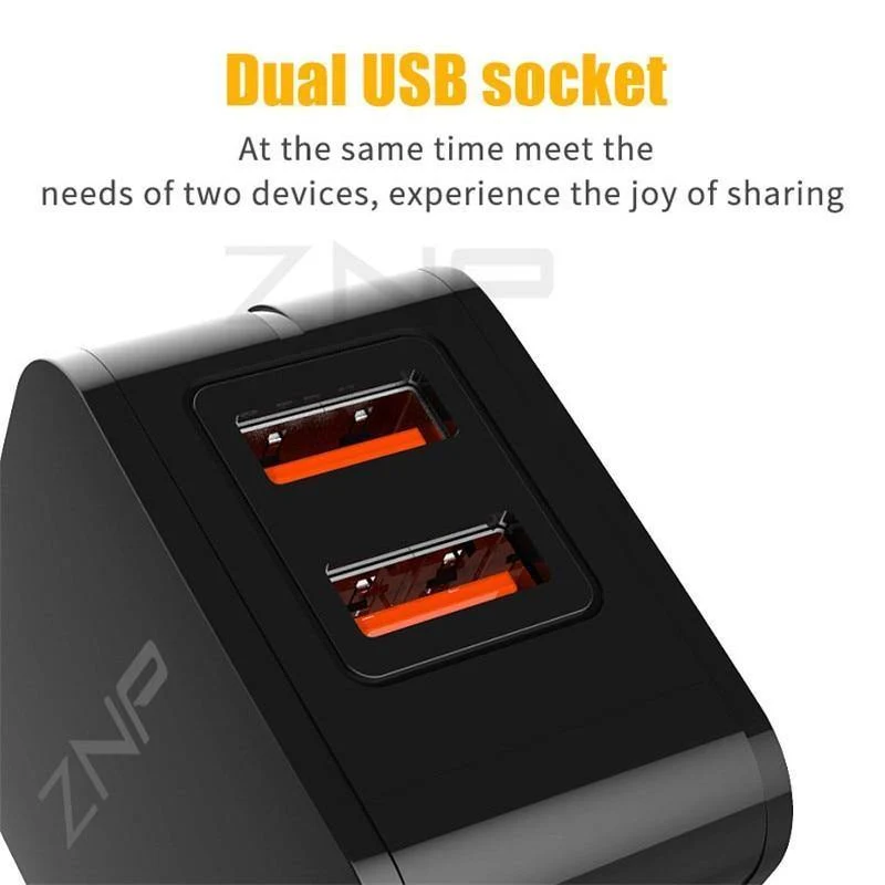 ZNP Universal USB Ladegerät 2 Ports LED Display Handy Ladegerät Für iPhone Xiaomi Schnelle Ladegerät Adapter Für Samsung Huawei