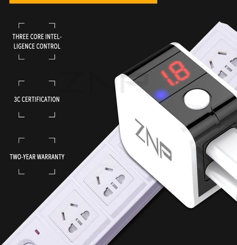 ZNP Universal USB Ladegerät 2 Ports LED Display Handy Ladegerät Für iPhone Xiaomi Schnelle Ladegerät Adapter Für Samsung Huawei