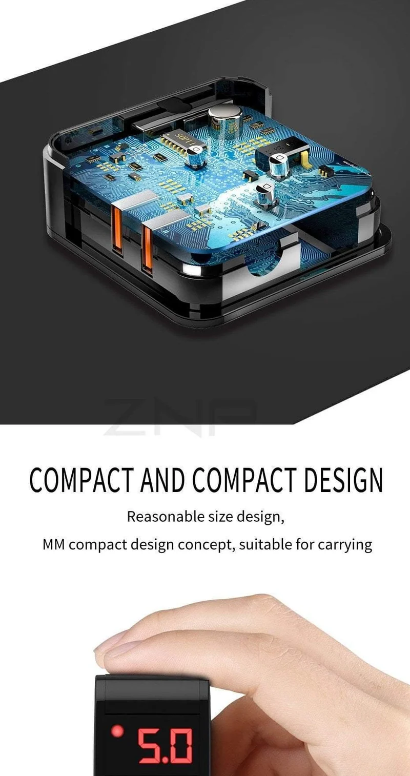 ZNP Universal USB Ladegerät 2 Ports LED Display Handy Ladegerät Für iPhone Xiaomi Schnelle Ladegerät Adapter Für Samsung Huawei