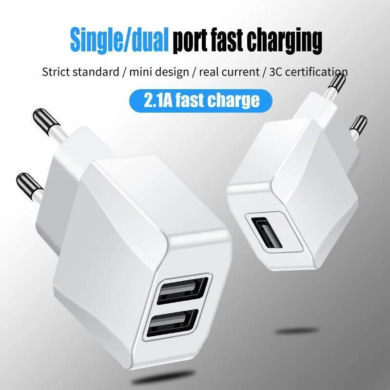 ZNP 2-Ports USB-Ladegerät für iPhone X 8 7 iPad Schnelles Wandladegerät EU-Adapter für Samsung S9 Xiaomi Mi 8 Handy-Ladegerät