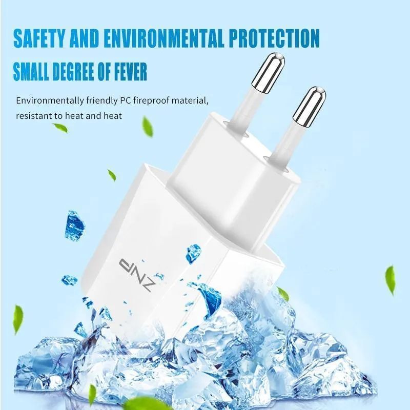 ZNP 2-Ports USB-Ladegerät für iPhone X 8 7 iPad Schnelles Wandladegerät EU-Adapter für Samsung S9 Xiaomi Mi 8 Handy-Ladegerät
