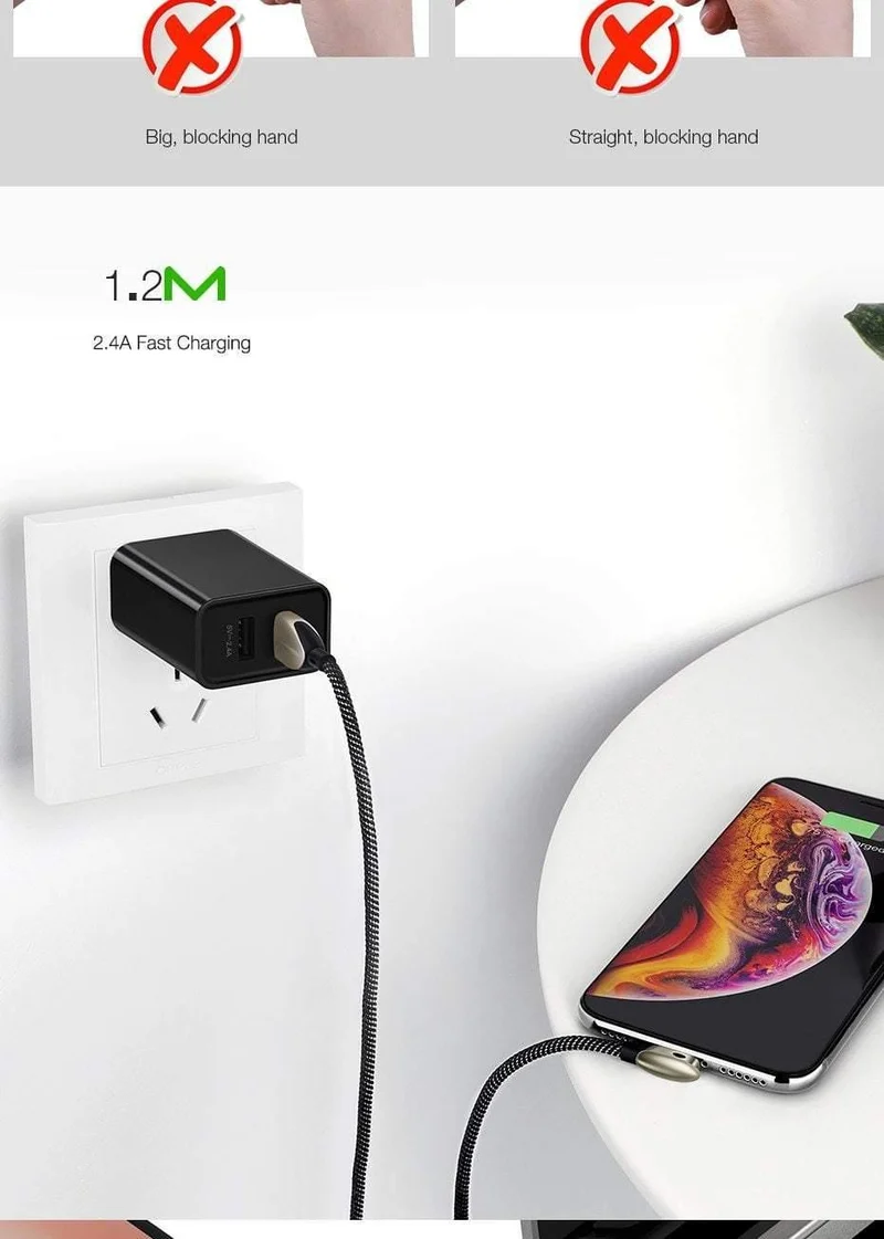 Suntaiho für iPhone-Ladekabel, Spiel-USB-Kabel zum Aufladen mit Beleuchtung, schnelles Aufladen für iPhone 7 Xs Max XR X 6 6s 5 8 7, Telefon-Spielkabel