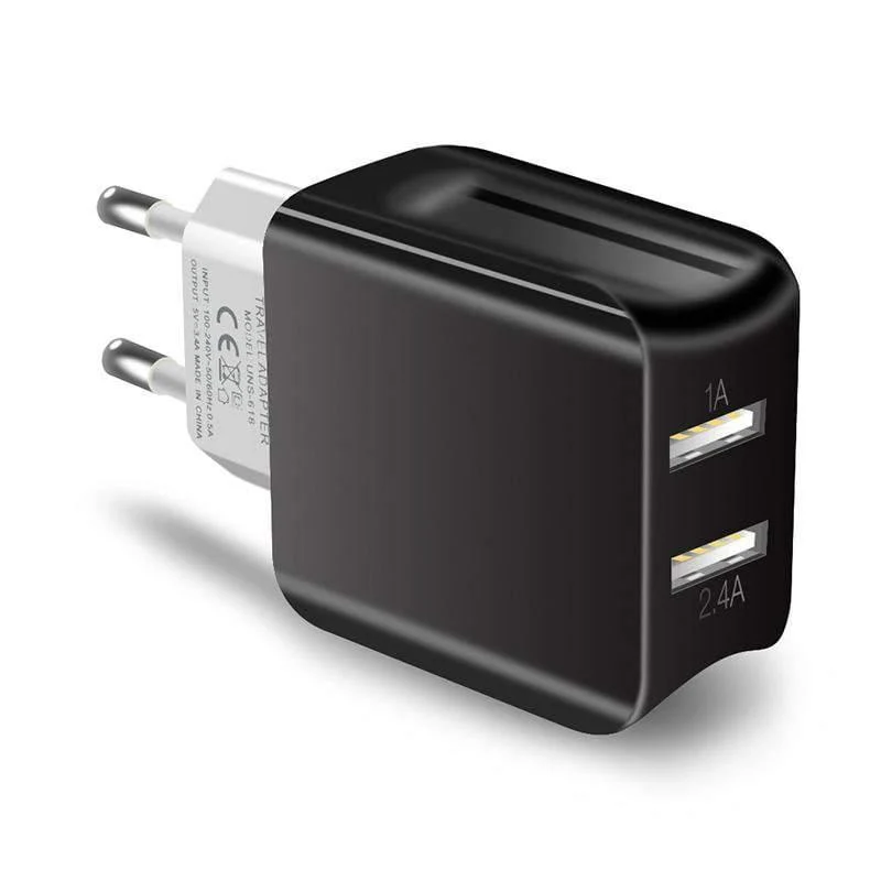 Suntaiho Dual-USB-Port-Ladegerät, Reise-Wandadapter, intelligentes Handy-Ladegerät für iPhone/Xiaomi/LG/Huawei, EU-Stecker