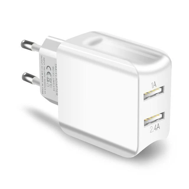 Suntaiho Dual-USB-Port-Ladegerät, Reise-Wandadapter, intelligentes Handy-Ladegerät für iPhone/Xiaomi/LG/Huawei, EU-Stecker