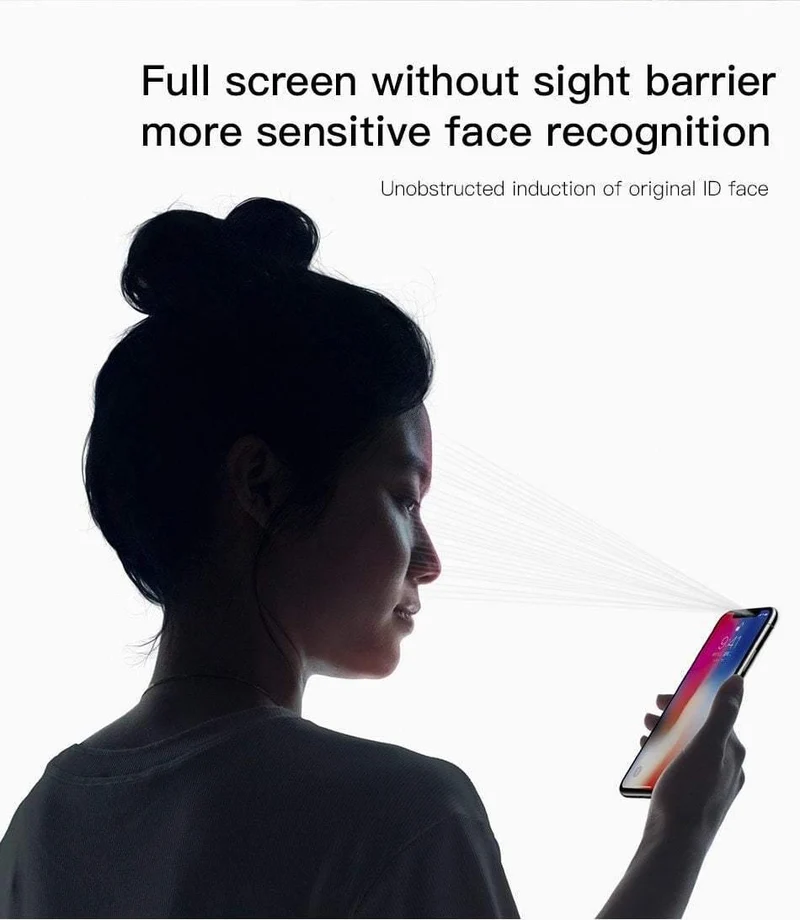Baseus Displayschutzfolie für iPhone X aus gehärtetem Glas, ultradünn, Anti-Blaulicht, Vollbild-Frontabdeckung für iPhone X, Glasfolie