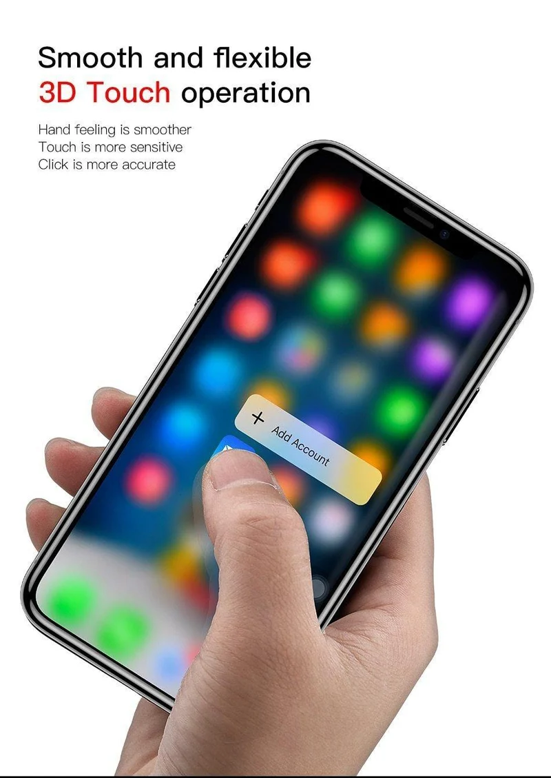 Baseus Displayschutzfolie für iPhone X aus gehärtetem Glas, ultradünn, Anti-Blaulicht, Vollbild-Frontabdeckung für iPhone X, Glasfolie