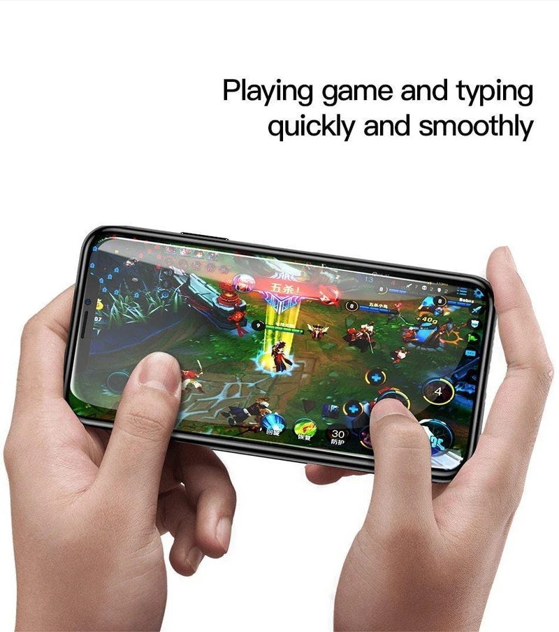 Baseus Displayschutzfolie für iPhone X aus gehärtetem Glas, ultradünn, Anti-Blaulicht, Vollbild-Frontabdeckung für iPhone X, Glasfolie