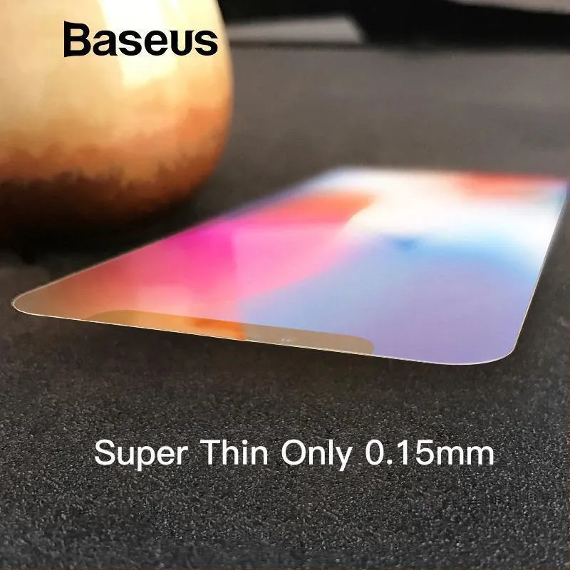 Baseus Ultradünner Displayschutz für iPhone X 10 Glas gehärtetes transparentes kratzfestes Schutzglas für iPhone X