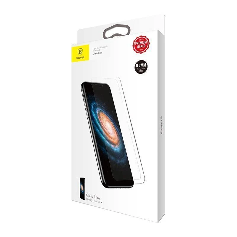 Baseus Ultradünner Displayschutz für iPhone X 10 Glas gehärtetes transparentes kratzfestes Schutzglas für iPhone X