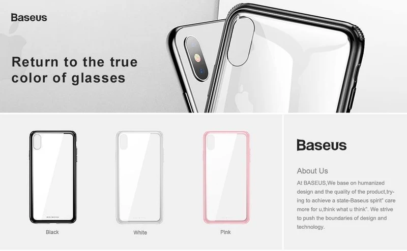 Baseus Luxus Original Hartglashülle für iPhone Xs Xs Max XR 2018 Telefonabdeckung Anti-Knock-Back-Telefonhüllen für iPhone Xs