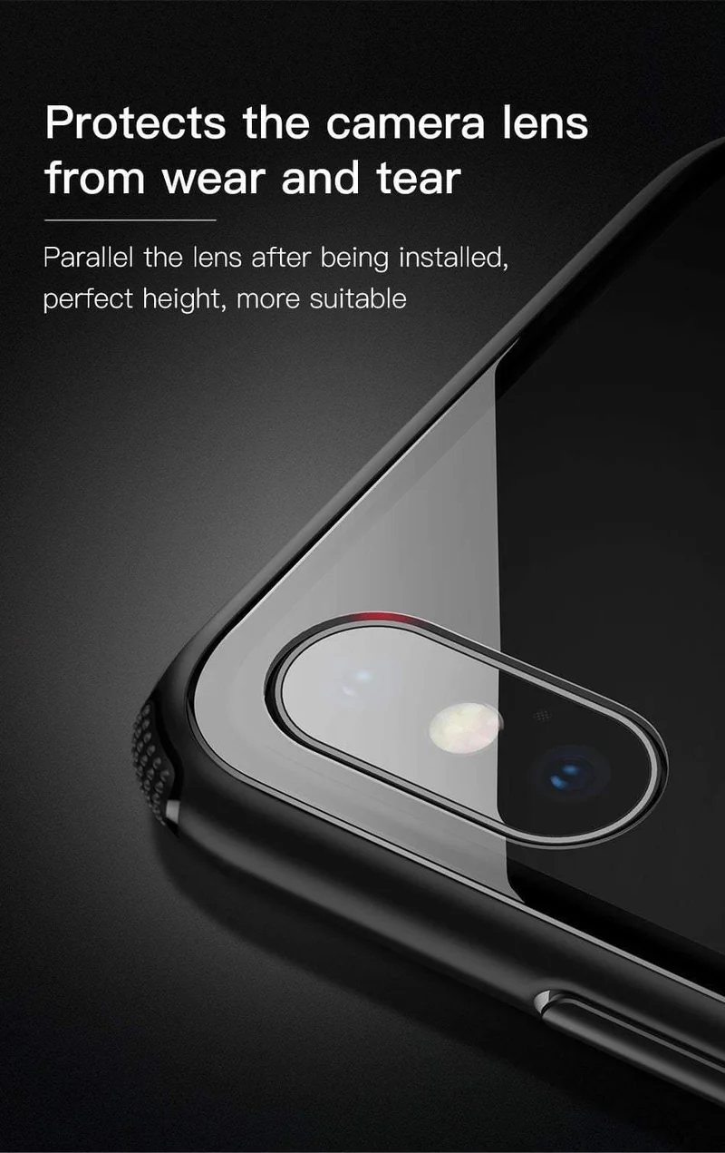 Baseus Luxus Original Hartglashülle für iPhone Xs Xs Max XR 2018 Telefonabdeckung Anti-Knock-Back-Telefonhüllen für iPhone Xs
