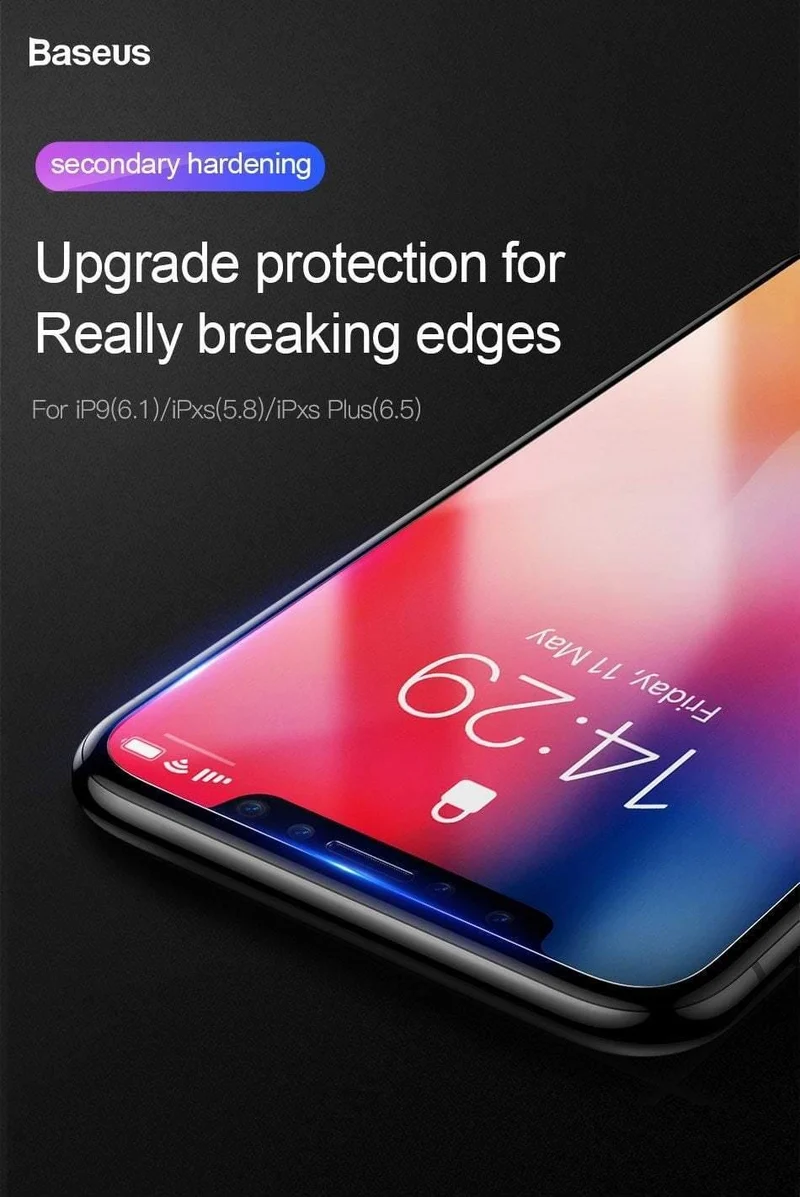 Baseus 0.15 mm superdünner Displayschutz für iPhone Xs Max Xs XR Glasfolie 2018 Anti-Blaulicht gehärtetes Glas für iPhone X