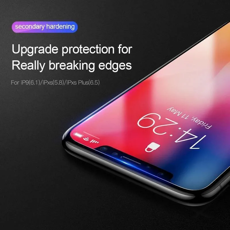 Baseus 0.15 mm superdünner Displayschutz für iPhone Xs Max Xs XR Glasfolie 2018 Anti-Blaulicht gehärtetes Glas für iPhone X