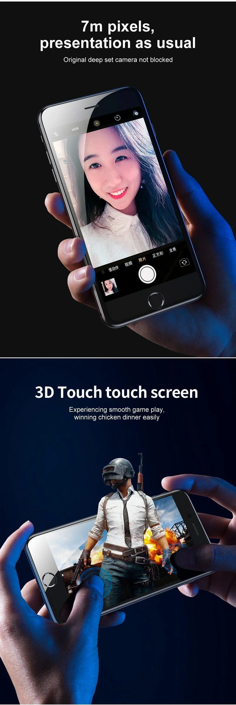 Baseus Schutzglas für iPhone 7 7 Plus 0.3 mm vollständige Abdeckung Displayschutzfolie für iPhone 8 8 Plus 6 6s Plus gehärtetes Glas