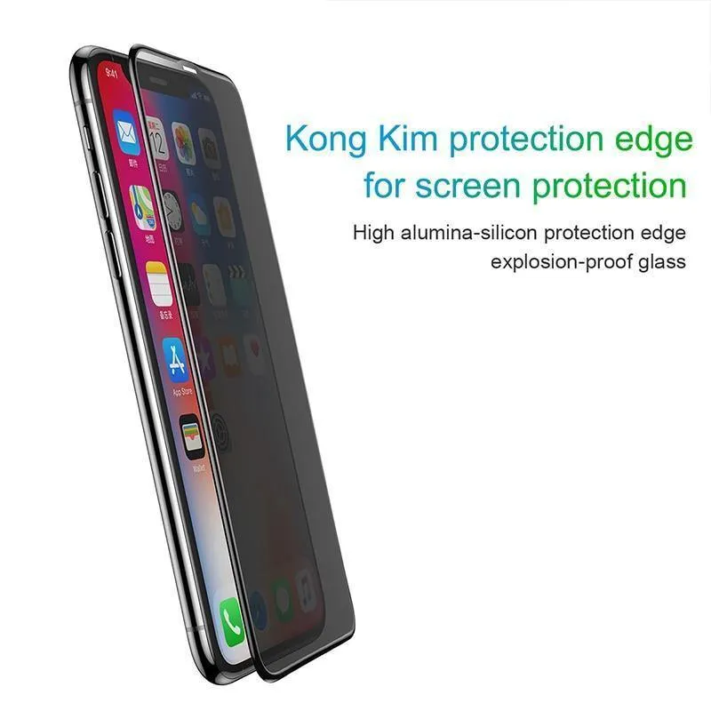 Baseus Anti Spy Displayschutzfolie für iPhone X, 0.3 mm, vollständige Abdeckung, 9H gehärtetes Glas für iPhone X, Schutzglasfolie