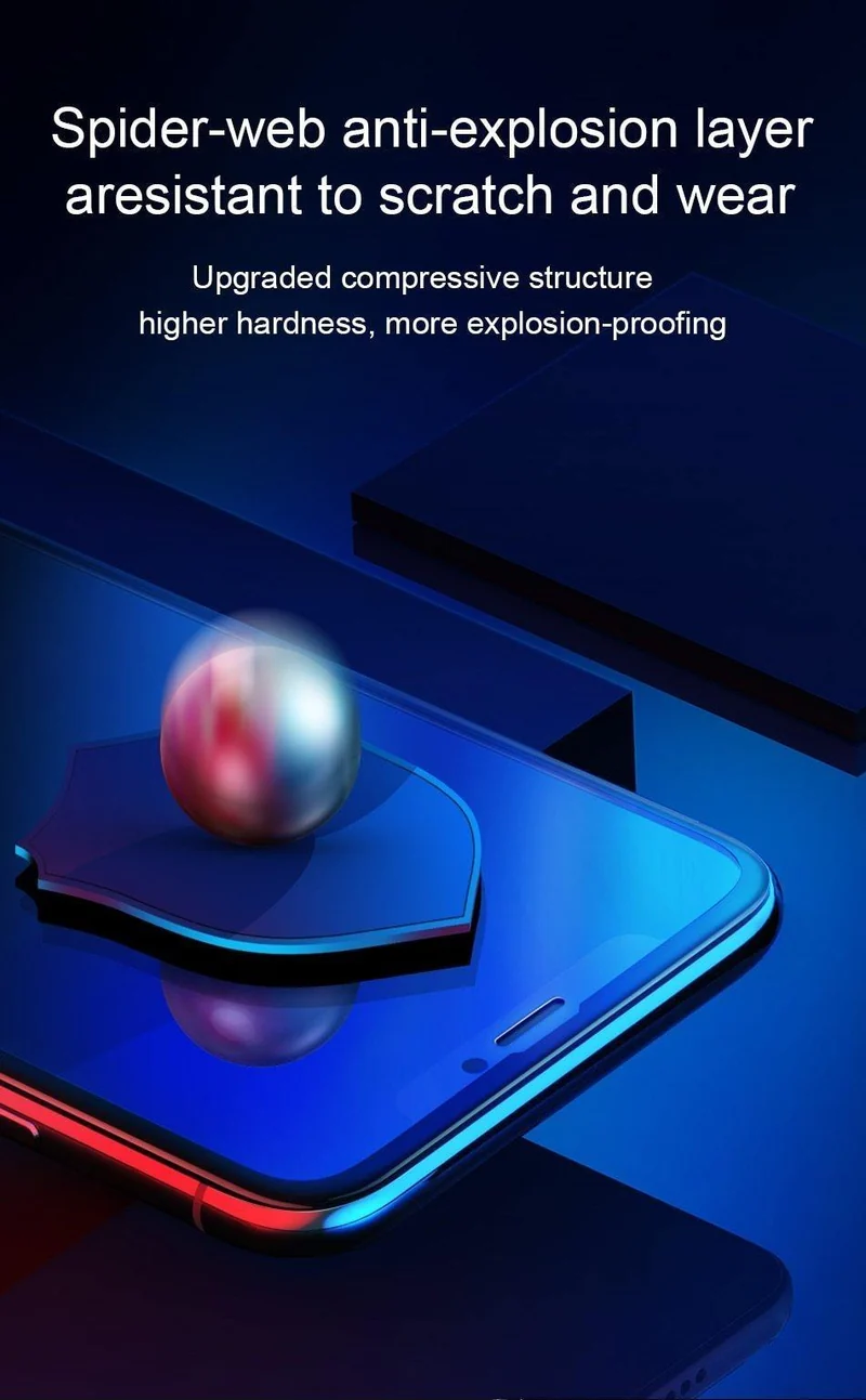 Baseus Anti Spy Displayschutzfolie für iPhone X, 0.3 mm, vollständige Abdeckung, 9H gehärtetes Glas für iPhone X, Schutzglasfolie