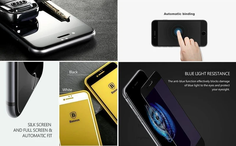 Baseus 0.2 mm ultradünnes Schutzglas für iPhone 8 8 Plus Displayschutz 9H Kratzfestes gehärtetes Glas für iPhone 8