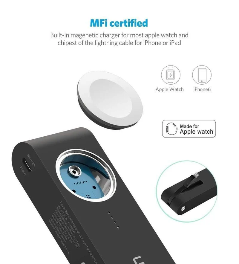Ugreen Drahtlose Ladegerät Power Bank 4400mAh für Apple Uhr 4/3/2 iPhone X 8 Externe Batterie Ladegerät für Handys Poverbank