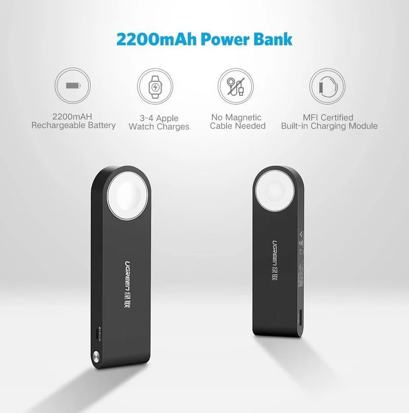 Ugreen Drahtlose Ladegerät Power Bank 4400mAh für Apple Uhr 4/3/2 iPhone X 8 Externe Batterie Ladegerät für Handys Poverbank