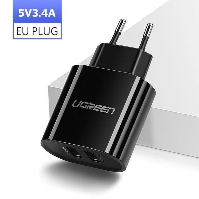 Ugreen USB Ladegerät 3.4A 17W für iPhone 8 X 7 6 iPad Smart USB Ladegerät für Samsung Galaxy S9 LG G5 Dual Handy Ladegerät