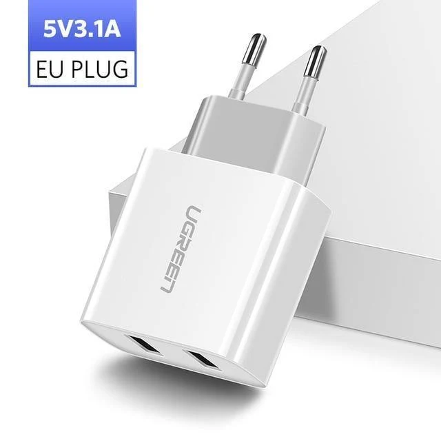 Ugreen USB Ladegerät 3.4A 17W für iPhone 8 X 7 6 iPad Smart USB Ladegerät für Samsung Galaxy S9 LG G5 Dual Handy Ladegerät