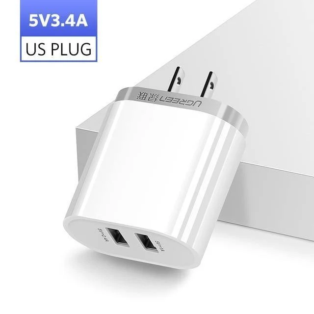Ugreen USB Ladegerät 3.4A 17W für iPhone 8 X 7 6 iPad Smart USB Ladegerät für Samsung Galaxy S9 LG G5 Dual Handy Ladegerät